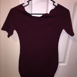 Maroon scalloped dress